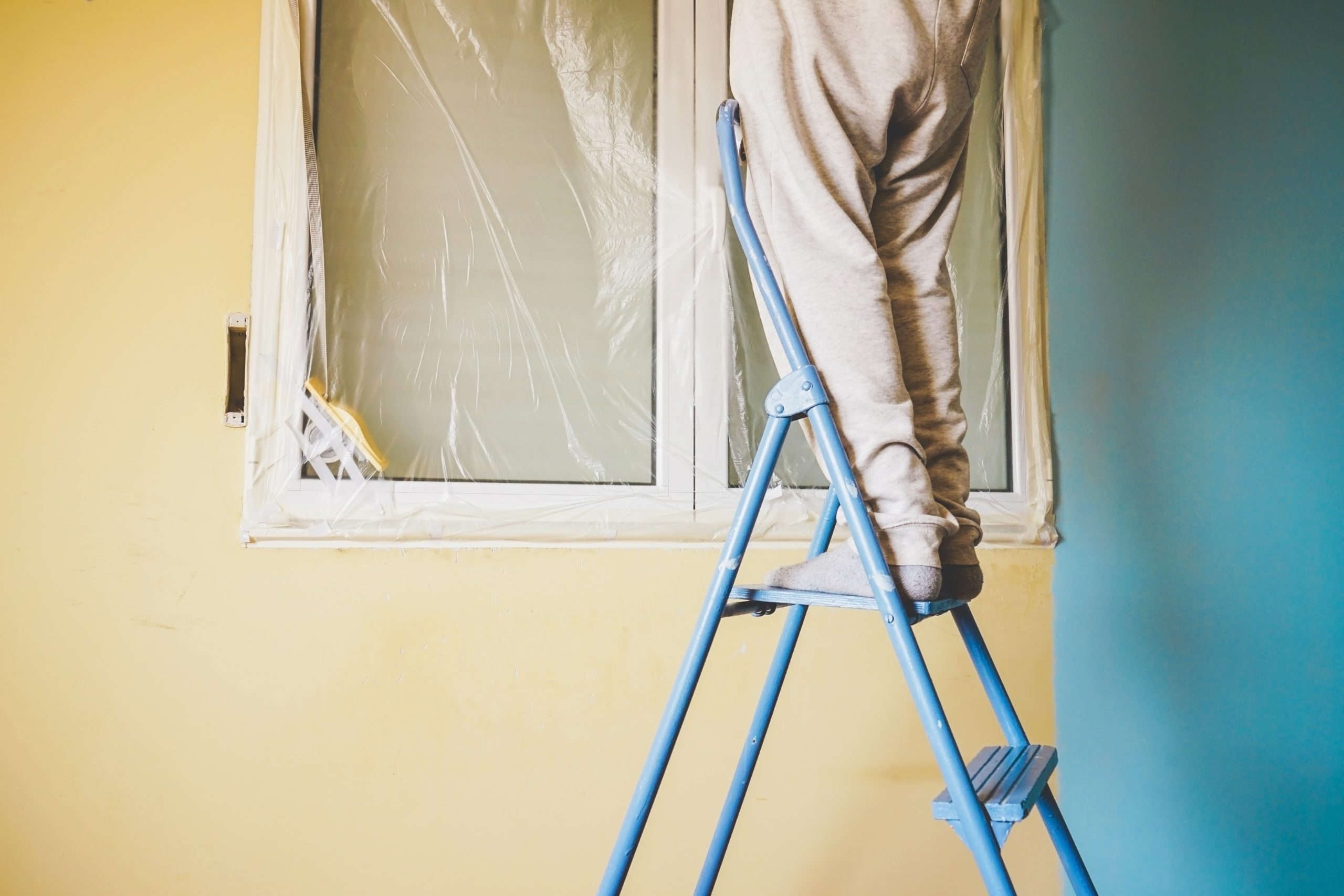 Young man doing a renovation at his home